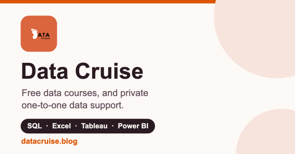 Data Cruise — free data courses, and private one-to-one data support